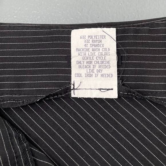 Vintage Y2K Asymmetrical Size 11 12 Black White Pinstripe Skirt Witchy Gothic - Picture 7 of 10